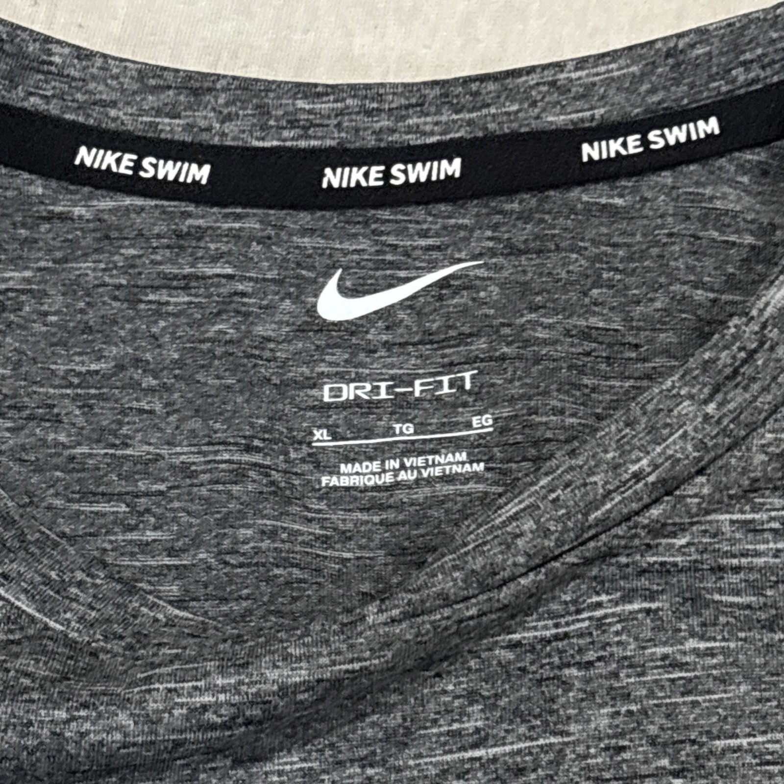 Nike Swim DriFit Heather Grey Men’s Short Sleeve Shirt gallery
