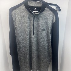 Adidas men’s Core 1/4 zip golf pullover in gray and black Size Large