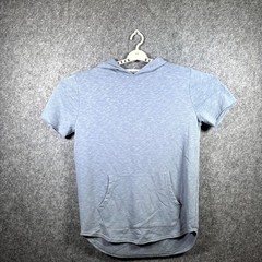 Elwood T-Shirt Men’s M Blue Hooded Pullover Short Sleeve Running Sports Athletic