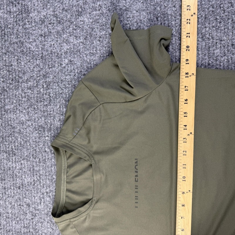 Lululemon Shirt Mens Small Green Short Sleeve Mesh Tee Top GYM Script gallery