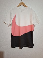 Nike Big Swoosh T-Shirt White Salmon Black Men’s Large Y2k