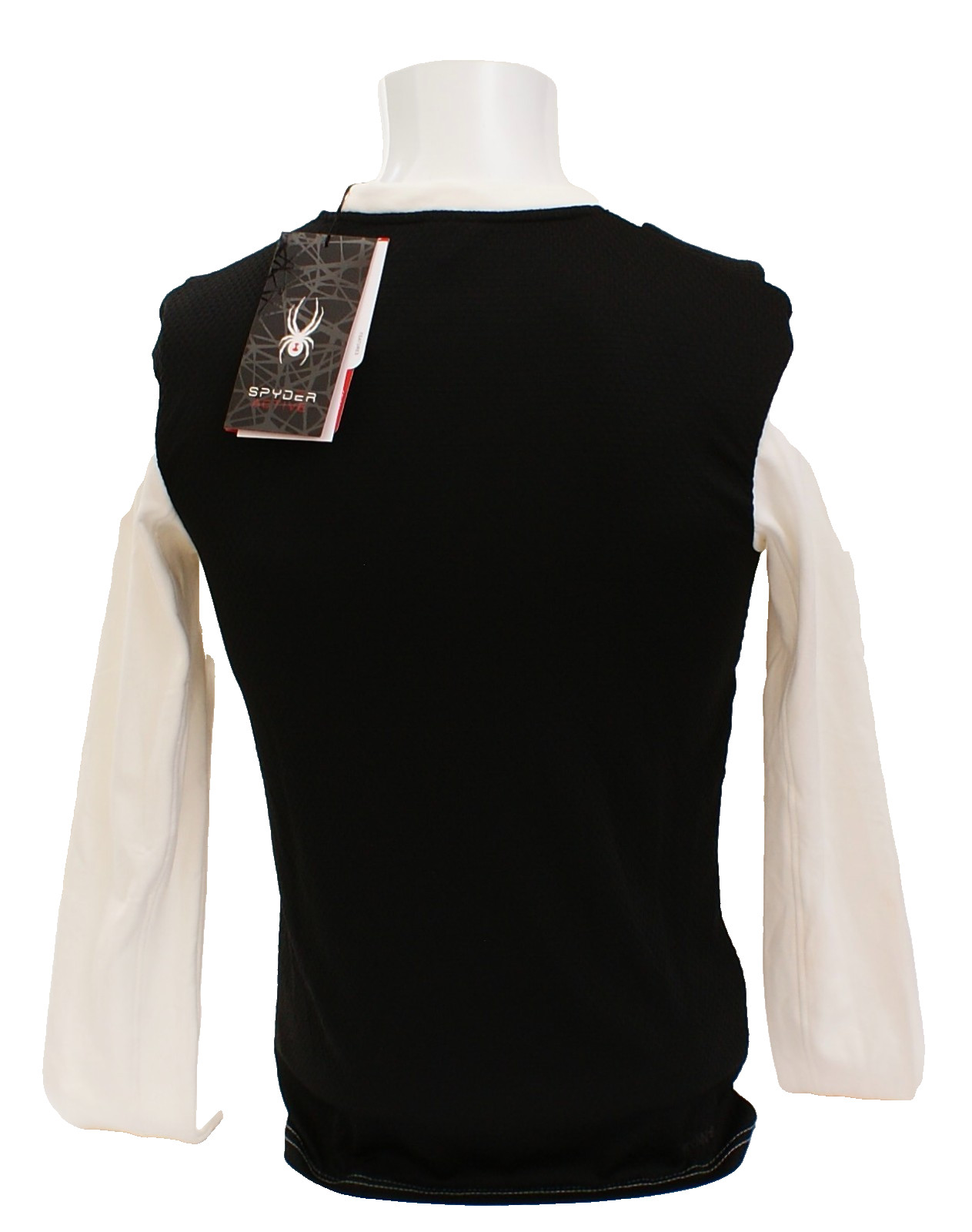 Spyder Men's S White & Black ProWeb Crew Neck Long Sleeve Pullover Shirt gallery