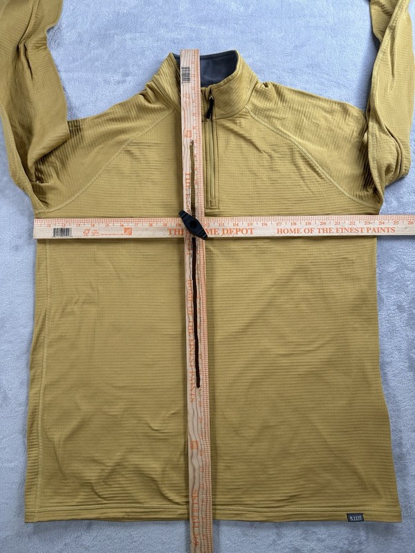 5.11 Tactical Stratos 1/4 Zip Pullover Mens Large Coyote Mustard Stretch gallery