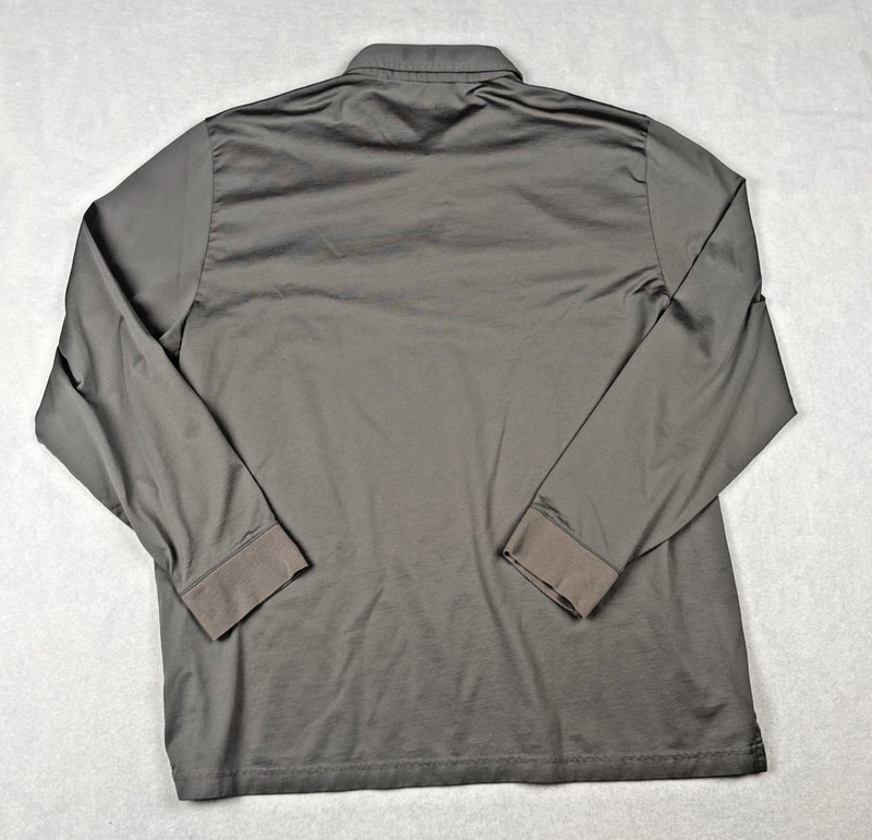Travis Mathew 1/4 Button Long Sleeve Men's XXL Gray Logo Golf Pima Cotton Blend gallery