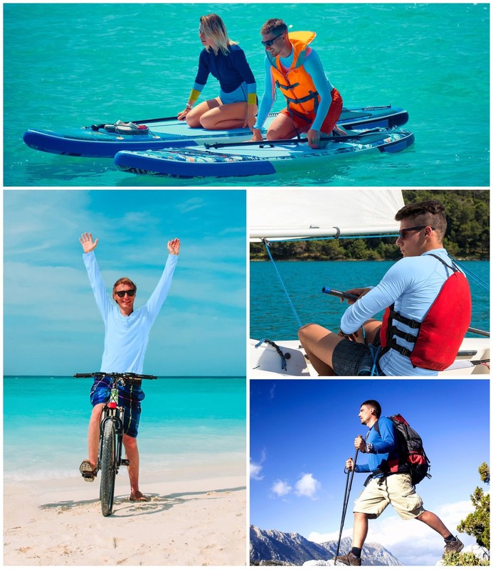 4 Pack Men's UPF 50+ Rash Guard Swim Fishing Sun Shirts, Long Sleeve SPF UV S... gallery