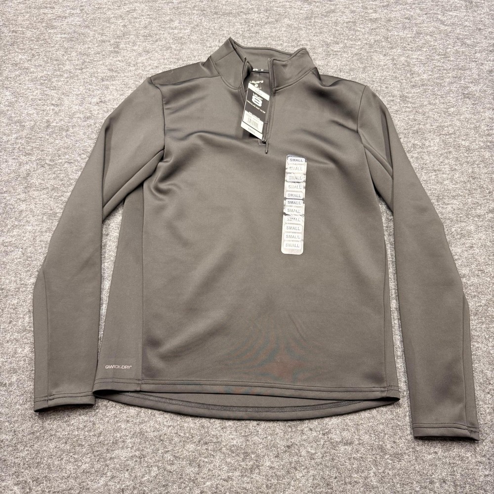 Layer 8 Pullover Mens Small Black Circular Knit 1/4 Zip Quick Dry Top C04209
