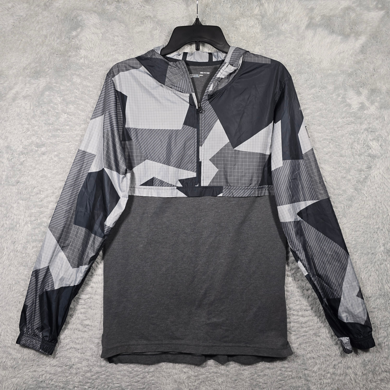 Under Armour Windbreaker Shirt Mens Small Gray Colorblock Wind Anorak Hoodie gallery