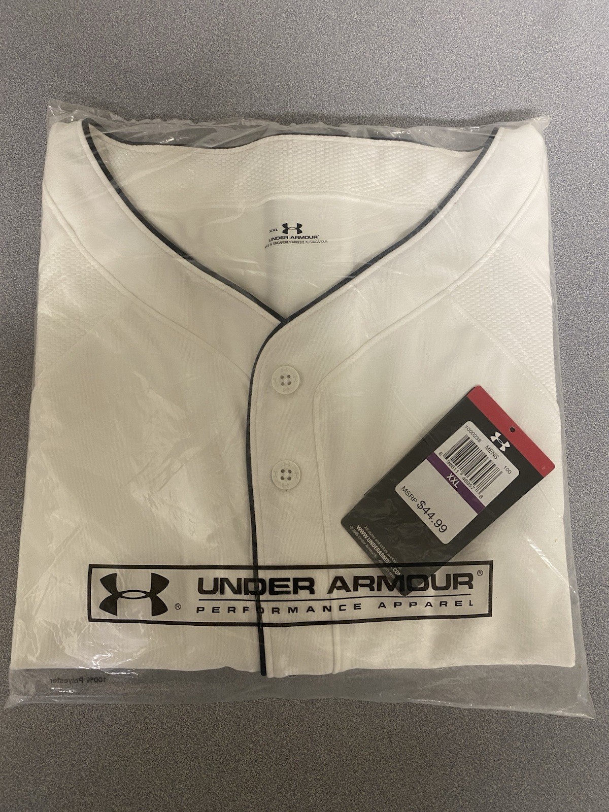 Under Armour Men's Baseball Jersey White Sleeveless Performance Apparel gallery