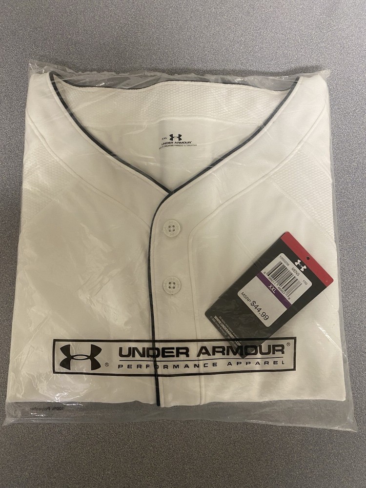 Under Armour Men's Baseball Jersey White Sleeveless Performance Apparel