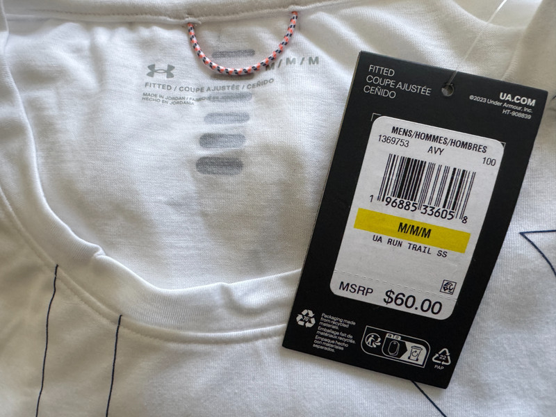 Under Armour Mens UA Breeze 2.0 Trail Running T-Shirt Sz M /L / XL White New $60 gallery