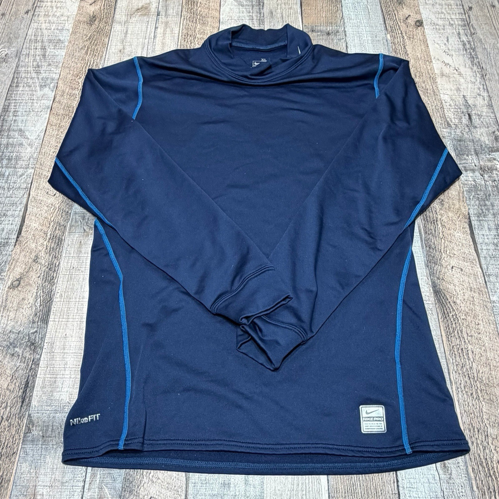 Nike Pro Dri-FIT Compression Shirt Mens Medium Blue Short Sleeve Athletic gallery