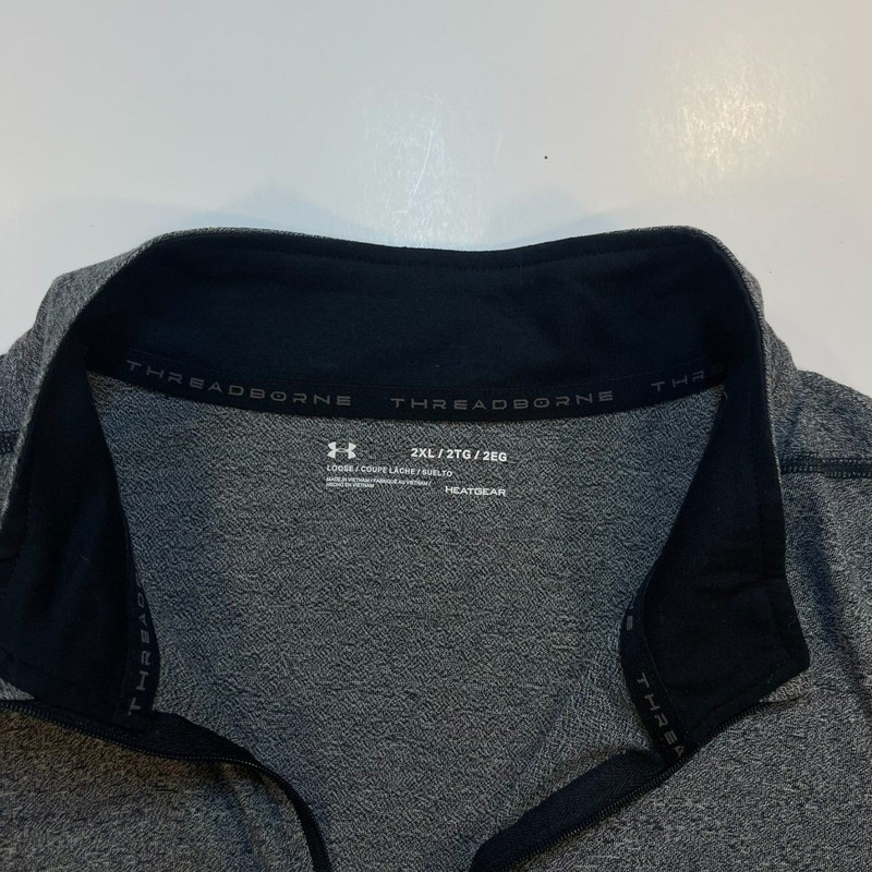 UNDER ARMOUR 1/4 ZIP UP PULLOVER THREADBORNE SHIRT Mens XXL Heather Gray gallery