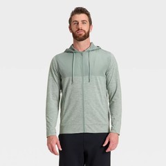 Men Soft Stretch Full Zip Top – All In Motion Sage Green