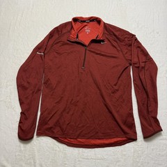 Nike Running DriFit 1/4 Zip Pullover L Red Long-sleeve with Thumb holes Men’s