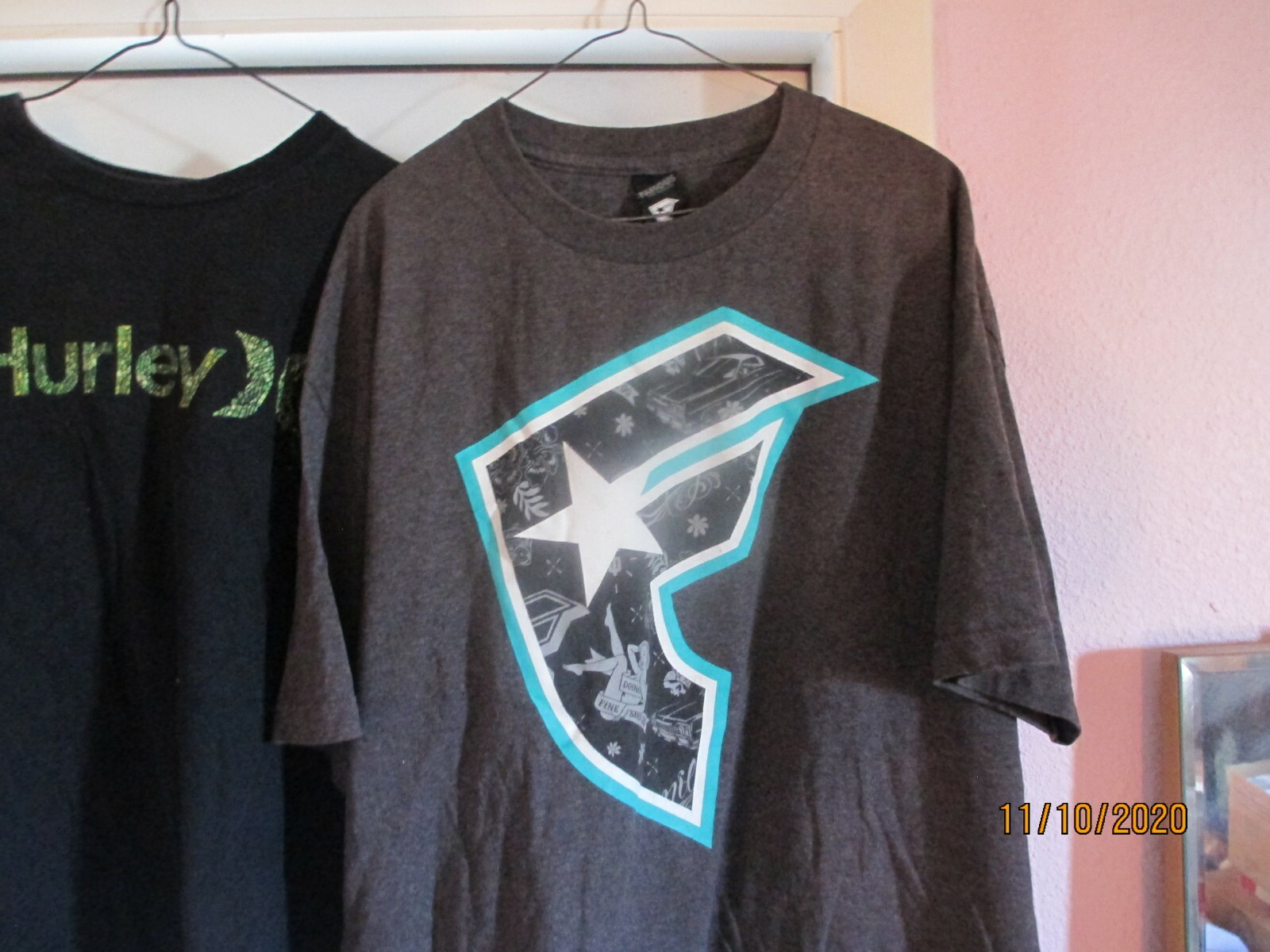 3 Shirts - XL - Nike Long Sleeve DriFit, Black Hurley, Gray Famous gallery