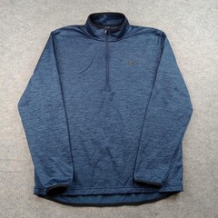 Under Armour Pullover Mens Large Blue ColdGear 1/4 Zip Long Sleeve Top 1357145