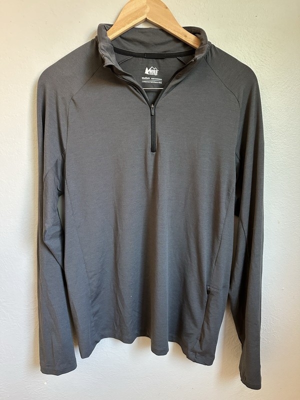 REI Co-Op Quarter Zip Pullover Men’s Medium Gray Performance Stretch Lightweight gallery