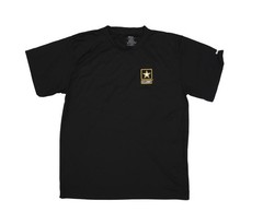 US Army Shirt Mens Medium Black PT Physical Fitness Uniform Moisture Wicking