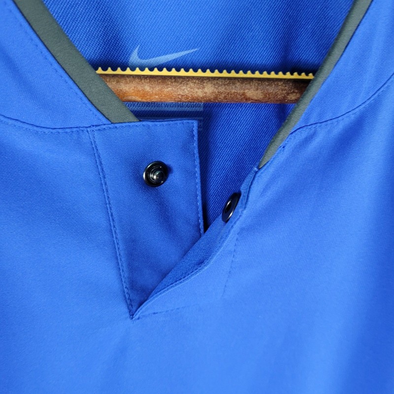 Nike Baseball Pullover Men's Small Blue Snap Button AH9610-480 Short Sleeve EUC gallery