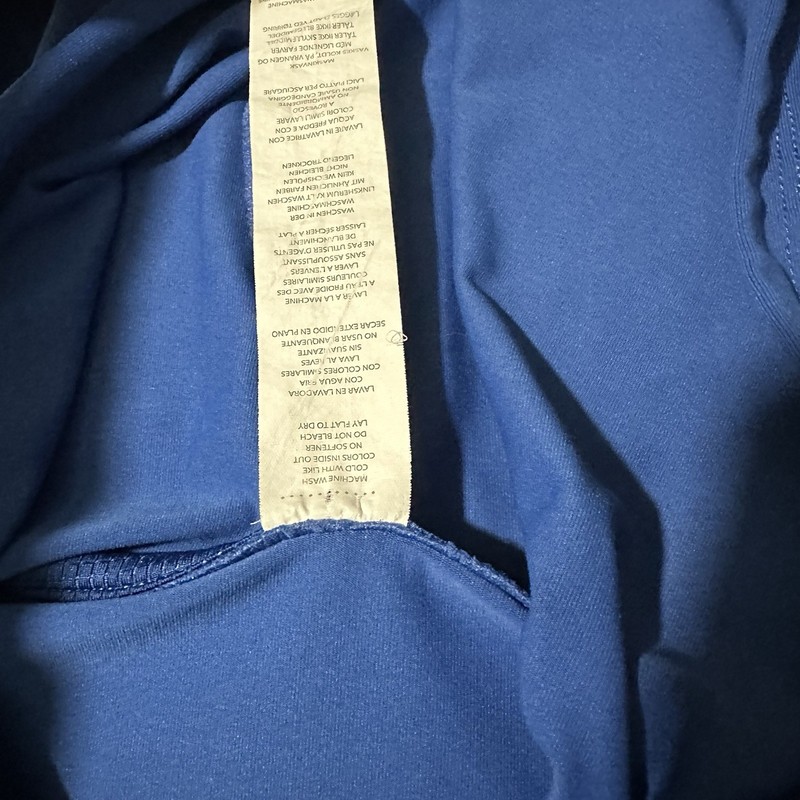 Fabletics Men’s XXL Performance Hoodie Blue Two-Tone Long Sleeve Athletic Top gallery