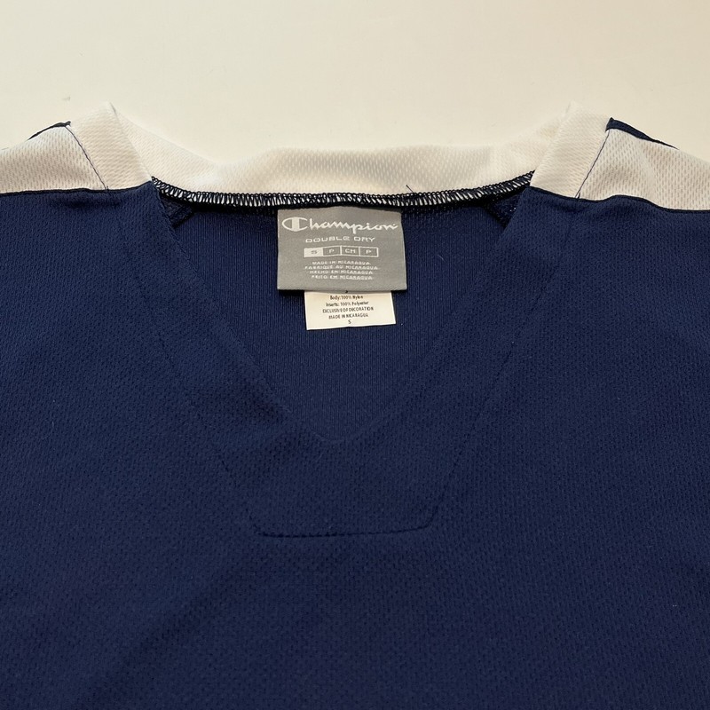 Champion Double Dry Sleeveless Blue Basketball Jersey BB70 Small Spot On Collar gallery