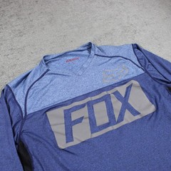 Fox Racing Indicator MTB Jersey Mens Large Blue Long Sleeve Mountain Bike Shirt