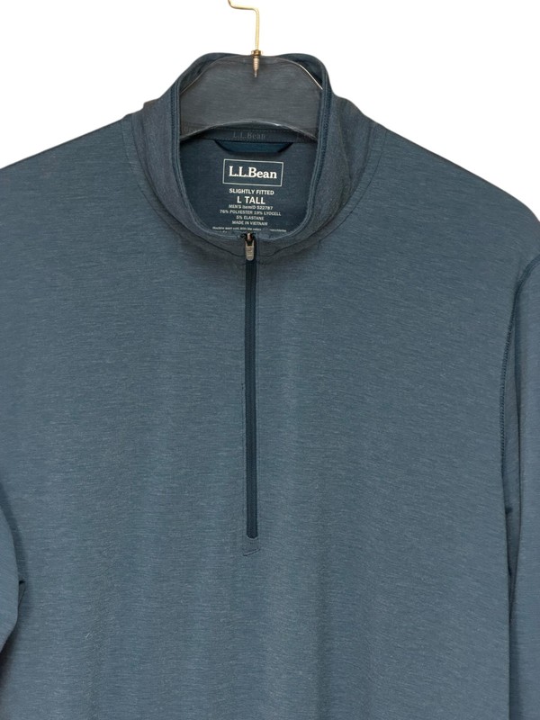 L.L.Bean Slightly Fitted Quarter Zip Pullover Men’s L Tall Blue gallery