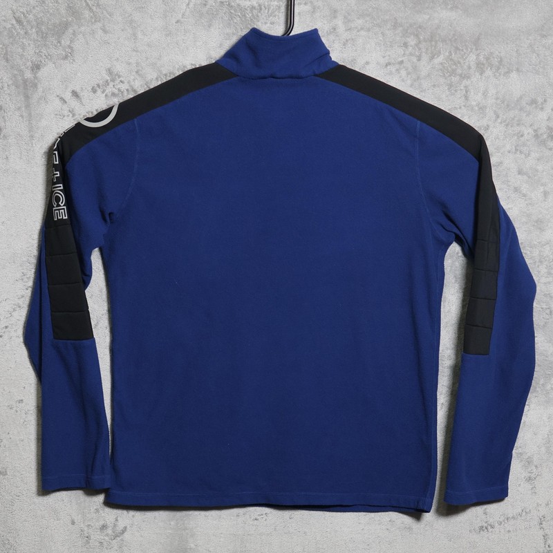 Bogner Fire Ice Sweater Mens Medium Blue Black 1/4 Zip Mock Neck Pullover Fleece gallery