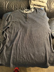 Thunderbolt brand shirt Med Henley collar black minty studio wardrobe sale