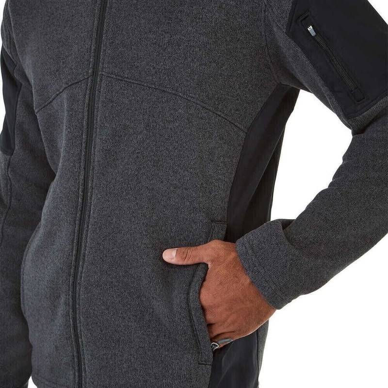 Spyder Fleece Empire Jacket Men's Size L Full Zip Pockets Logo Gray gallery