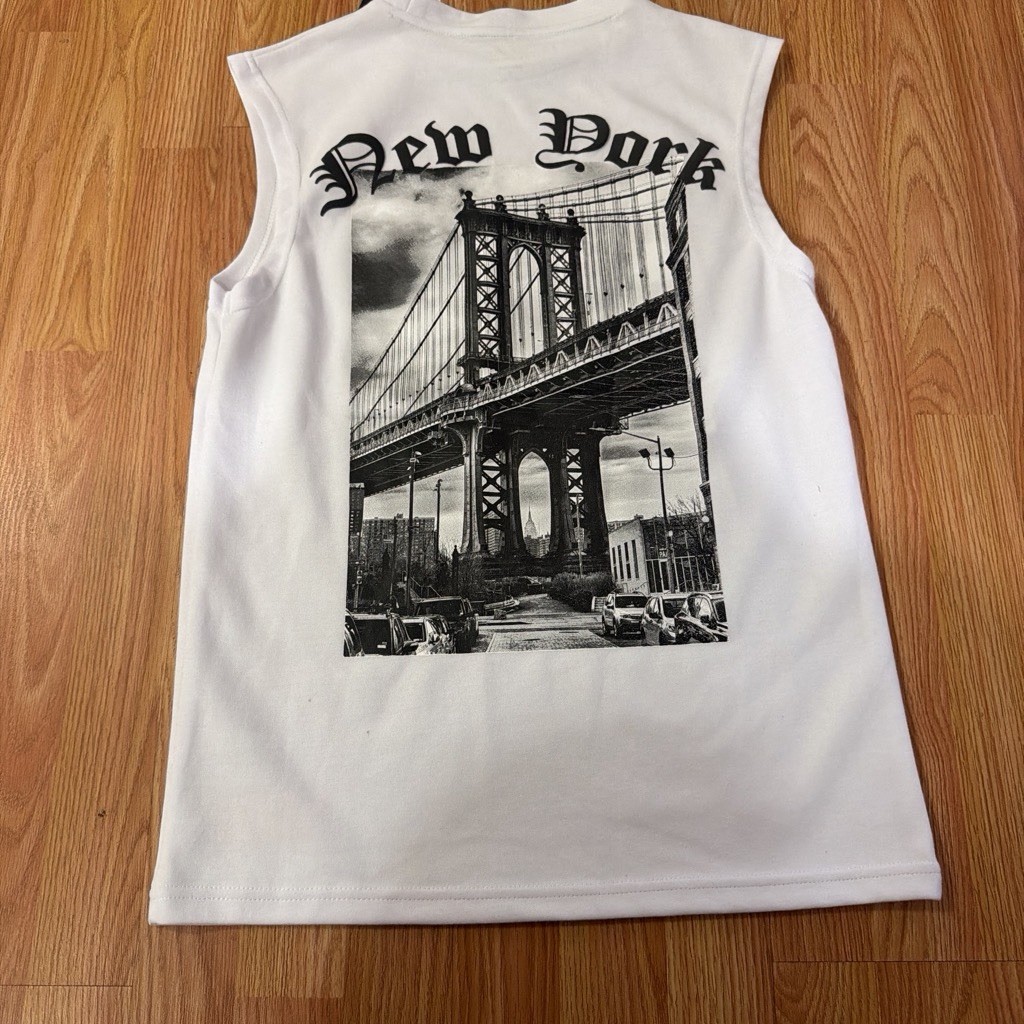Triumph Tragedy Men's Graphic Print Tank Top S White Cotton Crew Neck Tagless gallery