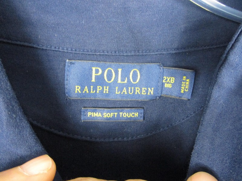 Polo Ralph Lauren Pullover Mens 2XB Big Blue 1/4 Zip Pima Cotton Colorblock gallery