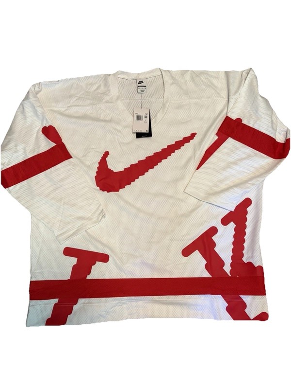 NIKE SPORTSWEAR CLUB HOCKEY JERSEY Mens Size XXL Oversized WHITE RED HV1137-100 gallery