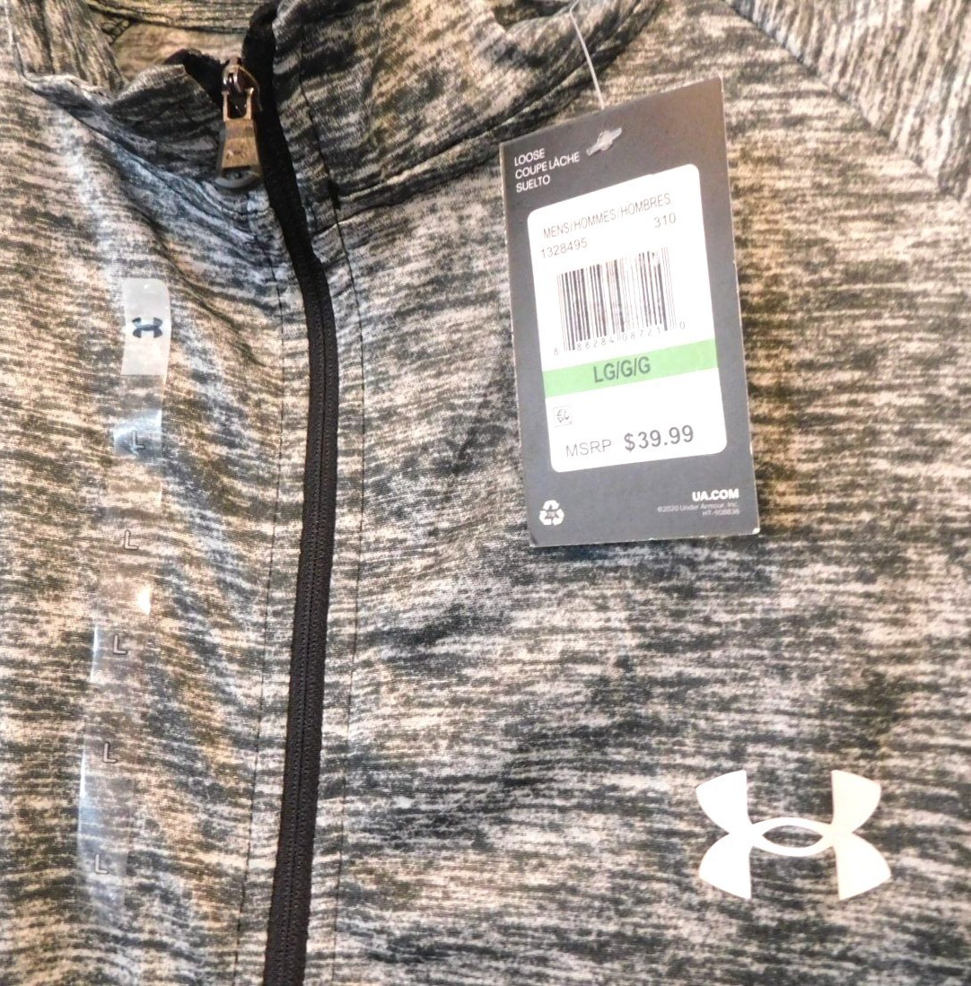 NWT Under Armour Men Sz L Large Marled Gray Lightweight Loose Long Sleeve Shirt gallery