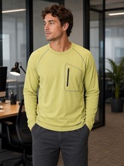 Patagonia Capilene Long Sleeve Performance Base Layer Shirt Lime Green Small
