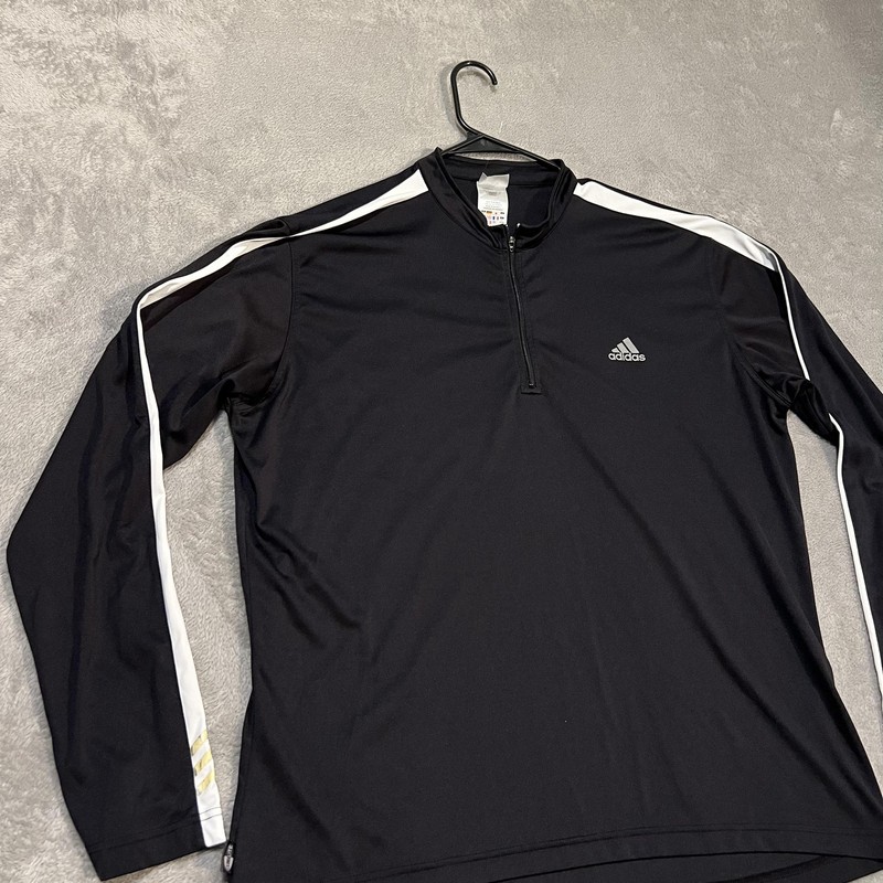 Vintage Adidas Pullover Mens Extra Large Black 1/4 Zip Climalite Long Sleeve 00s gallery