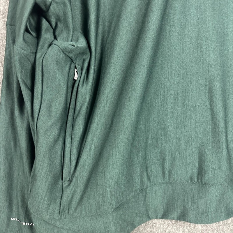 Columbia Shirt Mens XL Green Hooded Long Sleeve Omni-Shade Sun Hiking UPF gallery