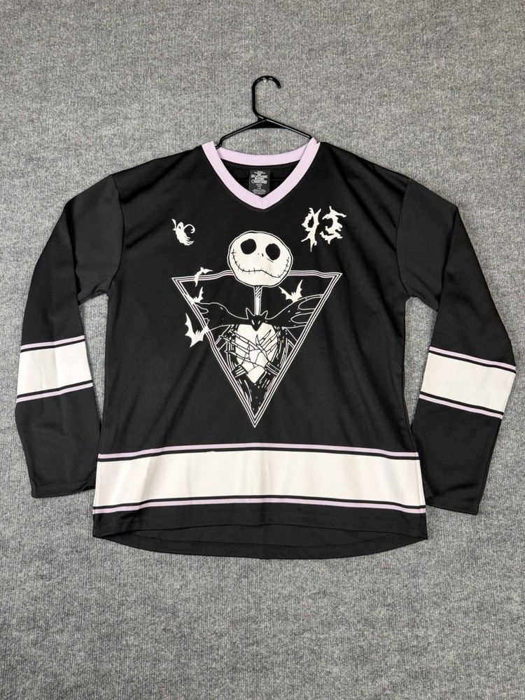 Unisex Nightmare Before Christmas Jack Skellington Hockey Jersey Size L