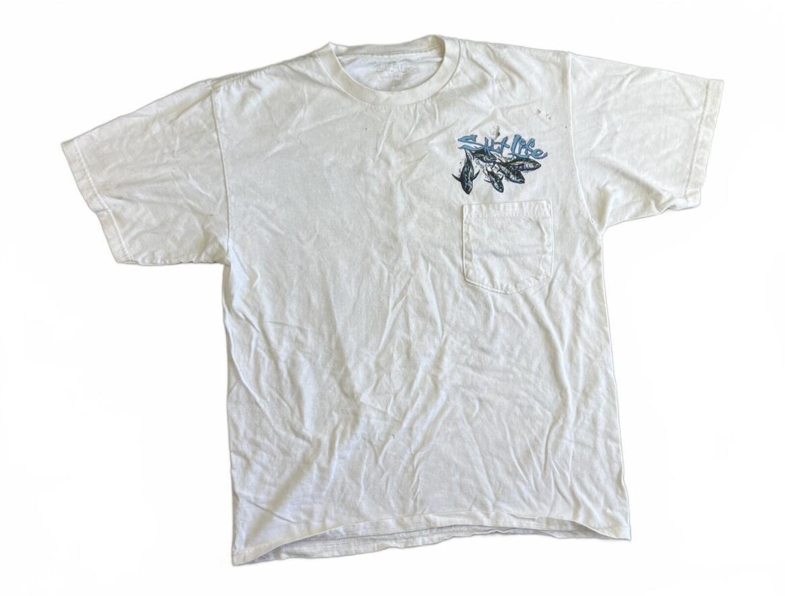 Salt Life White Graphic Pocket T-Shirt medium gallery