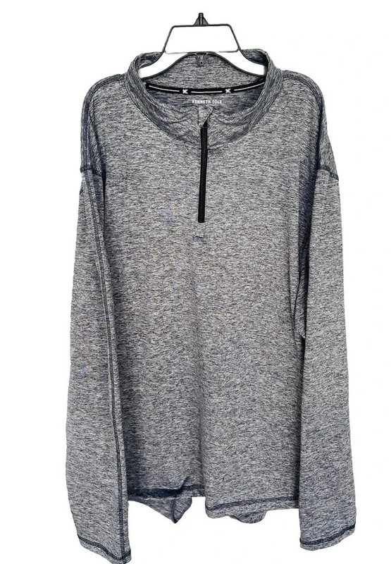 Kenneth Cole long sleeve Clima Control Performance 1/4 zip grey pullover Sz 2X gallery
