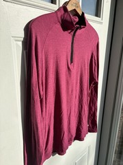 LEG3ND Magenta Long Sleeve 1/4 Zip w/ Collar Moisture Wicking Lightweight Size M