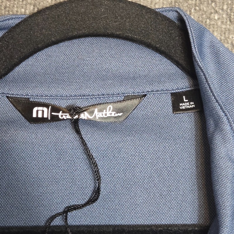 Travis Mathew Coto Performance 1/4 Zip Pullover Men's Large Blue Stretch NEW gallery