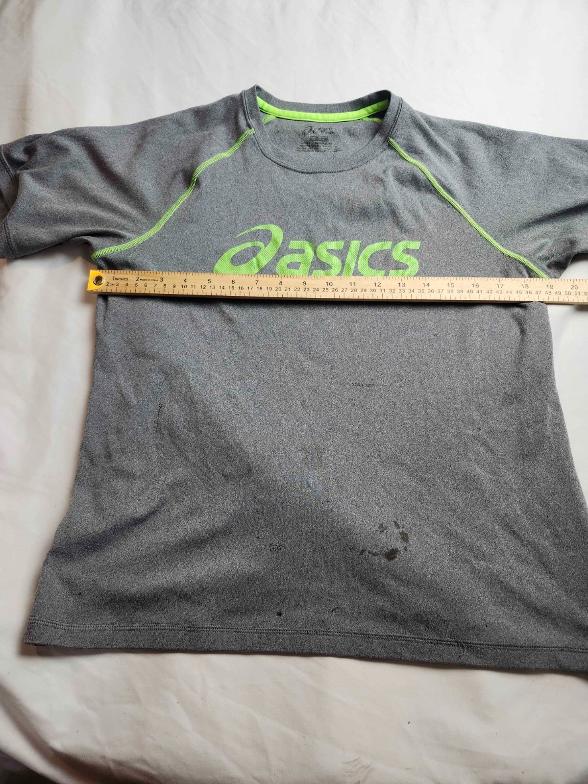ASICS T-Shirt Mens Gray Performance Sporty Tech Lightweight Activewear Gorpcore gallery
