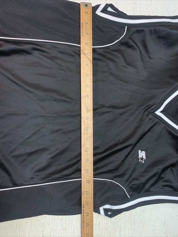 Starter Sports Black Top Shirt Mesh Sides Side Zipper Size Large gallery