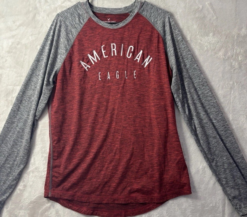 American Eagle 360 Extreme Flex Long Sleeve Raglan Athletic Shirt Mens M
