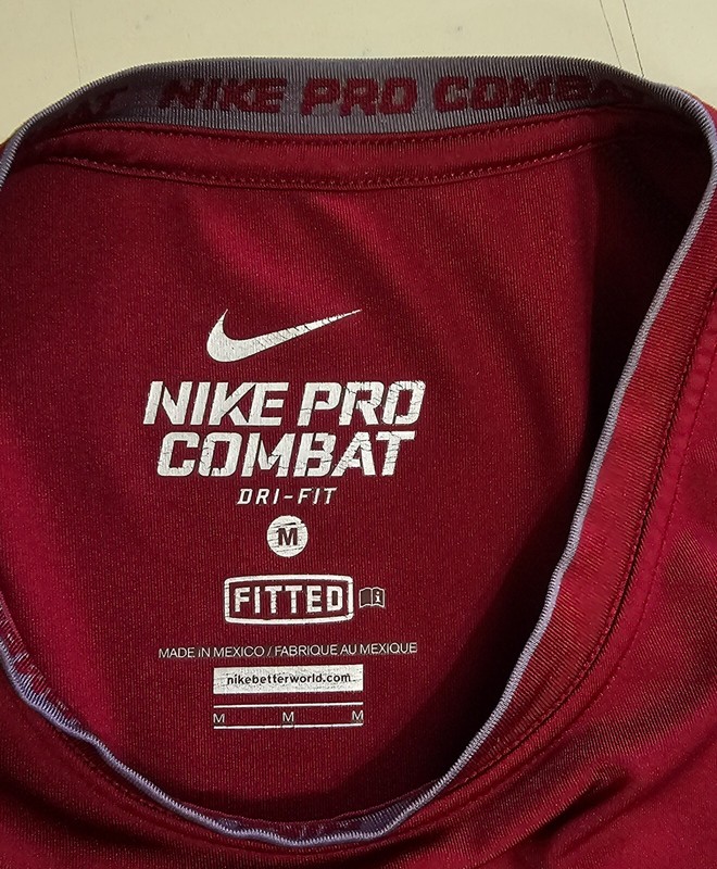 NikePro Combat Fitted Short Sleeve Maroon Activewear Top Shirt Sz M gallery