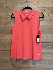 adidas Women’s Sleeveless Space Dye Golf Polo in Semi Turbo NEW L