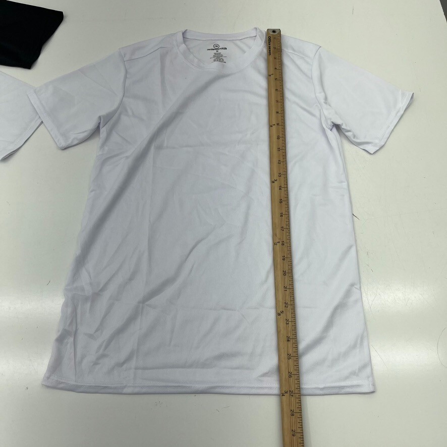 Realessentials White & Black 4 Pack Athletic Short Sleeve T-Shirt Men's Size M gallery
