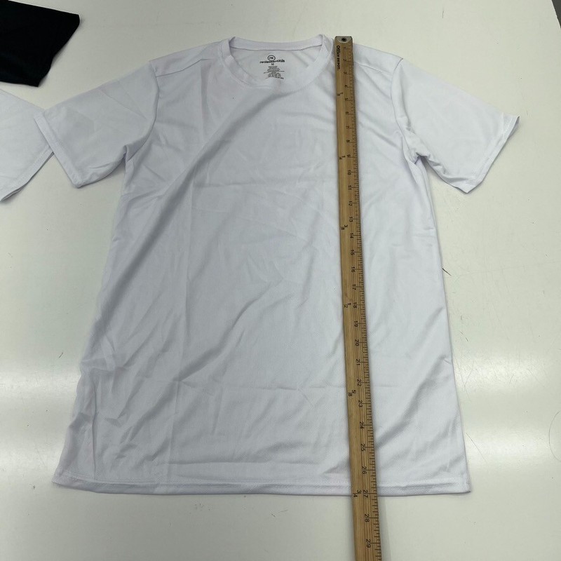 Realessentials White & Black 4 Pack Athletic Short Sleeve T-Shirt Men's Size M gallery
