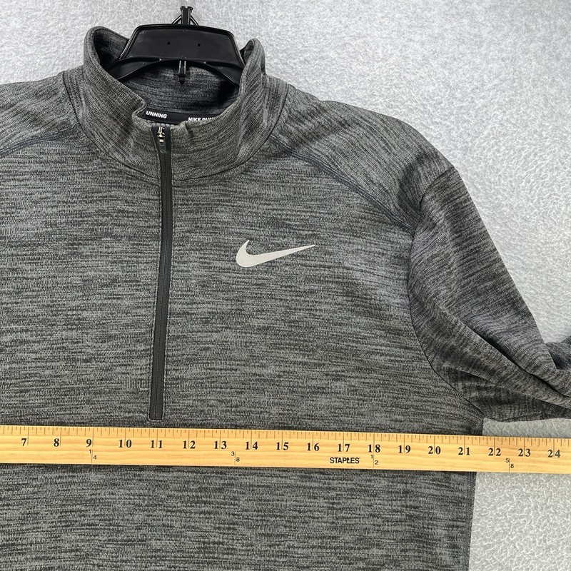 Nike Running Mens Pullover Sweater Medium M Dri-Fit 1/4 Zip Gray Activewear gallery